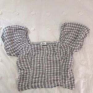 Hollister Puff Sleeve Square Neck Crop Top